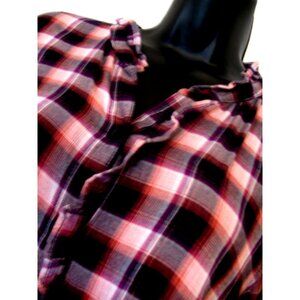Terra&Sky Purple&Red/Orange Flannel L/S Shirt Size 0X, Ruffels  ck measurement